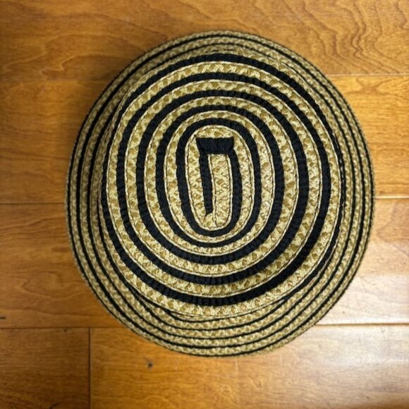 Eric Javits Squishee Womens Bucket Hat Beige Black Stripe UPF 50+ Beach Bohemian - Picture 6 of 13